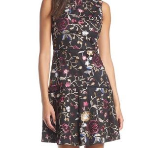 Embroidered Mest fit& flare dress